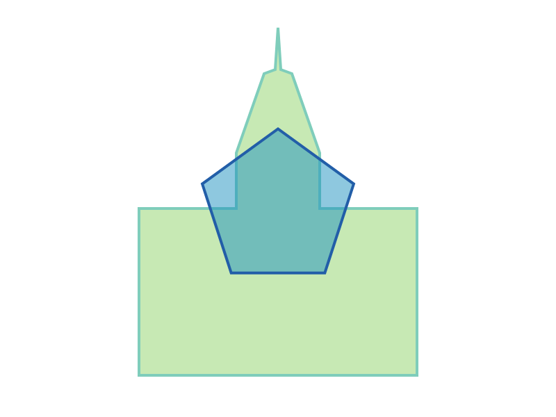Does a Polygon Intersect Another Polygon? example screenshot